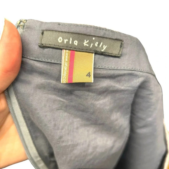 Orla Kiely Gray Eyelet Lace Two Piece Skirt Suit Set Size 4 - Picture 8 of 12